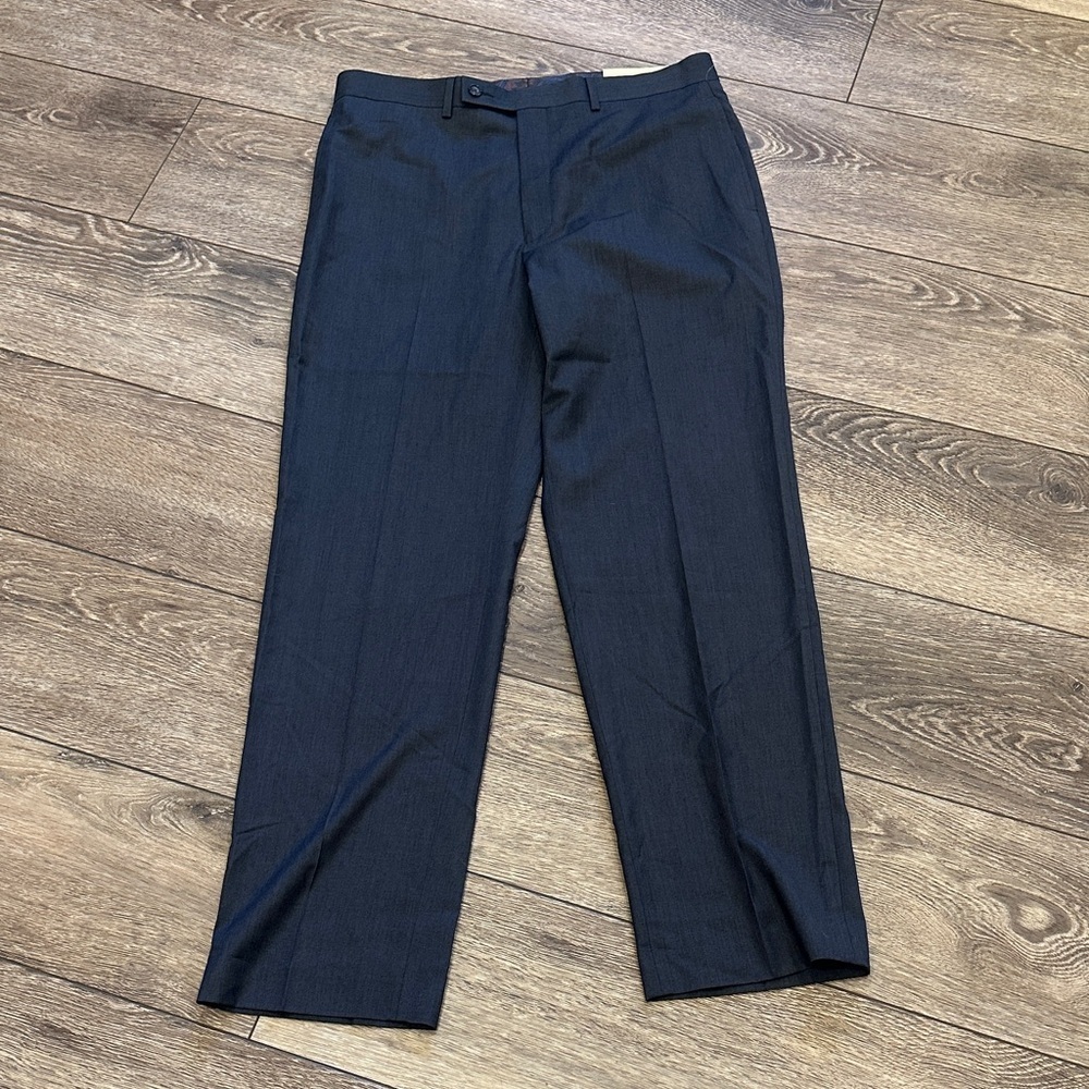 NEW Lauren Ralph Lauren Charcoal Dress Pants 34/32 VTG Flat Front Green Label